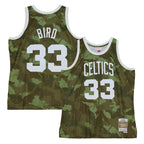 Larry Bird Boston Celtics Hardwood Classics 1985/86 Ghost Green Swingman Jersey - Camo