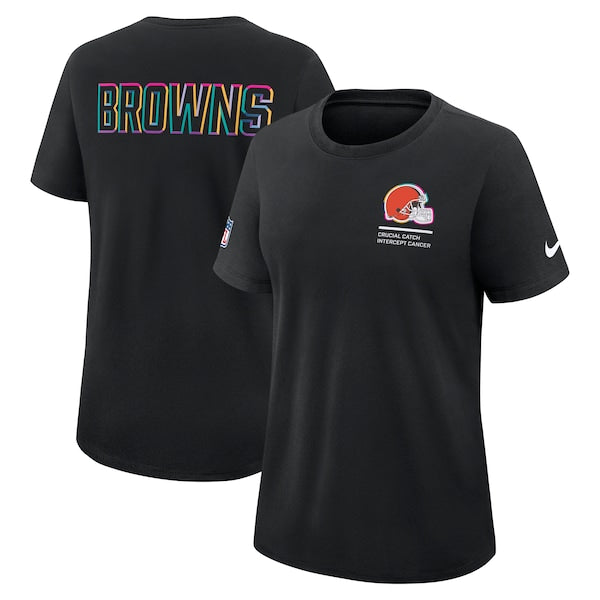 Cleveland Browns Nike Women's 2025 NFL Crucial Catch Tri-Blend Dri-FIT T-Shirt - Black