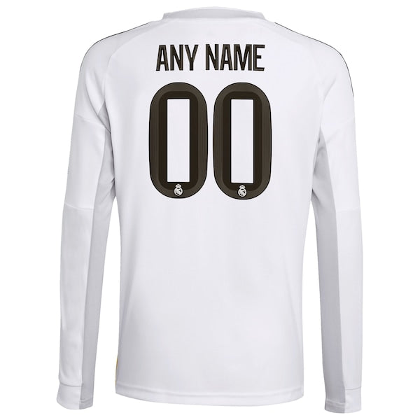 Los Merengues adidas Youth 2025/26 Home Replica Long Sleeve Custom Jersey - White