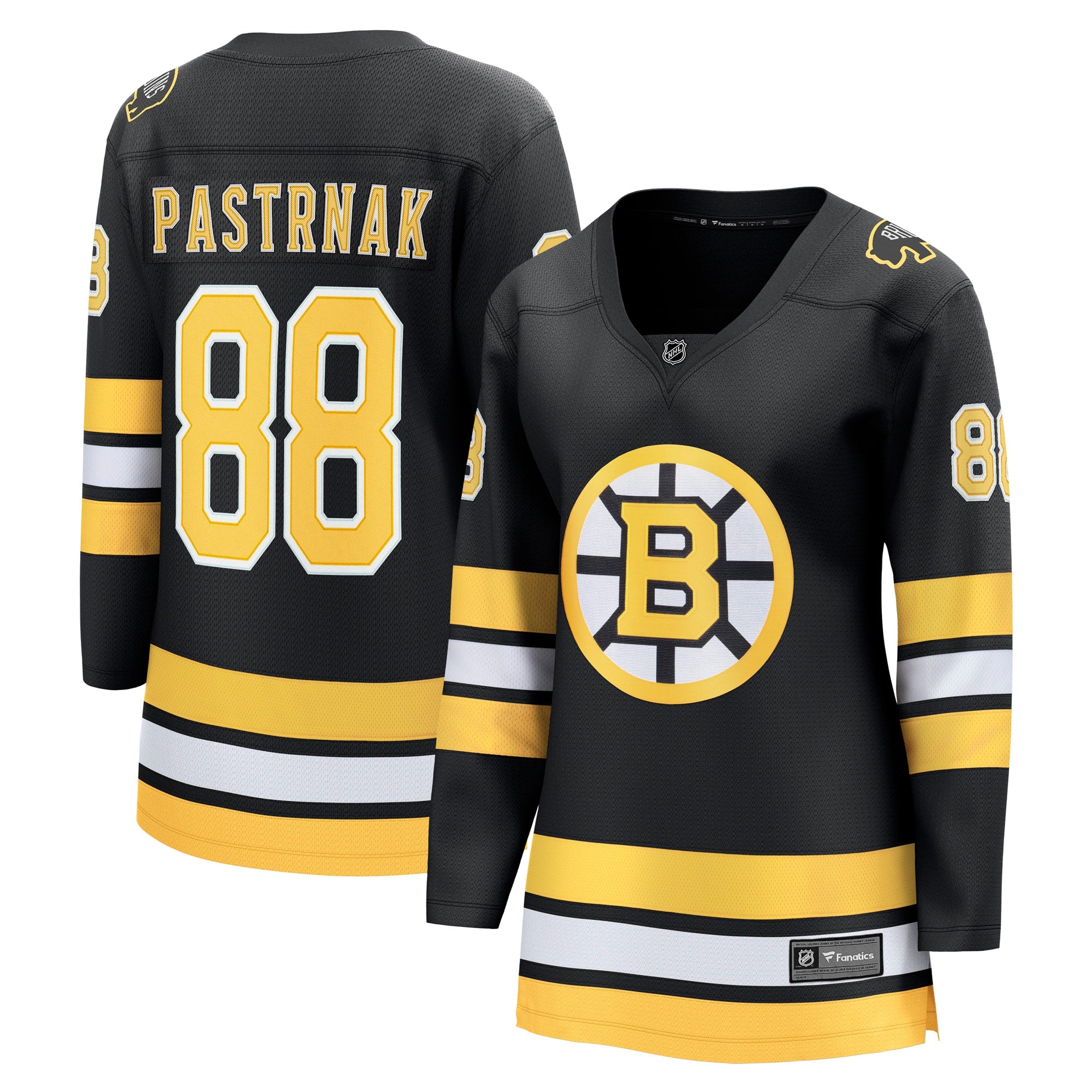 David Pastrnak Boston Bruins  Women's Away Breakaway Player Jersey - White/Black