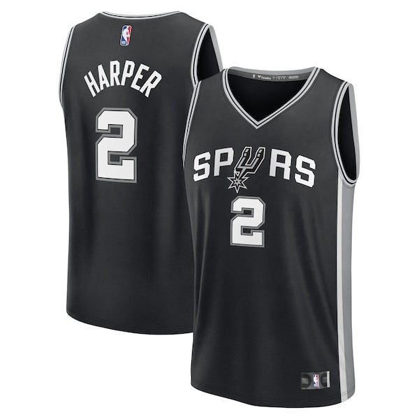Dylan Harper San Antonio Spurs  2025 NBA Draft First Round Pick Fast Break Replica Jersey - Icon Edition - Black