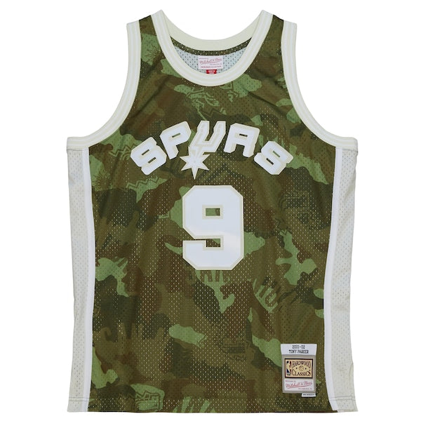 Tony Parker San Antonio Spurs Hardwood Classics 2000/01 Ghost Green Swingman Jersey - Camo