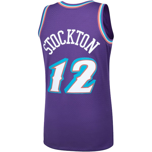 John Stockton Utah Jazz Hardwood Classics Swingman Jersey - Purple
