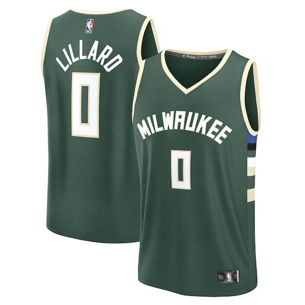 Damian Lillard Milwaukee Bucks  Fast Break Replica Player Jersey - Icon Edition - Hunter Green