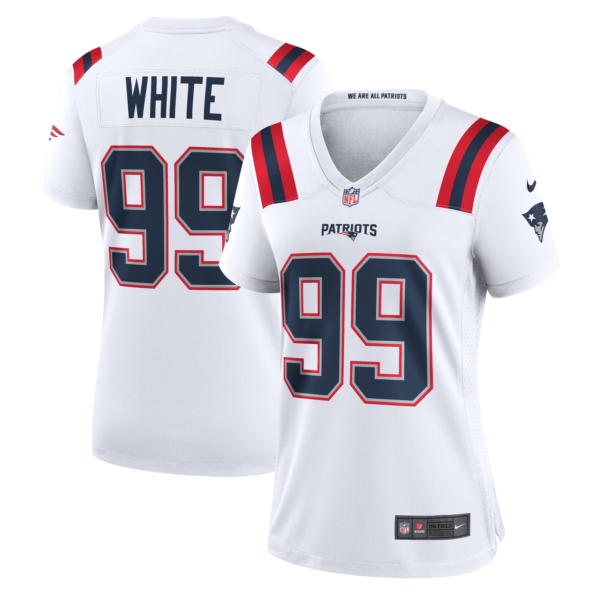 Keion White New England Patriots Nike Women's Alternate Team Game Jersey - Red/Navy/White