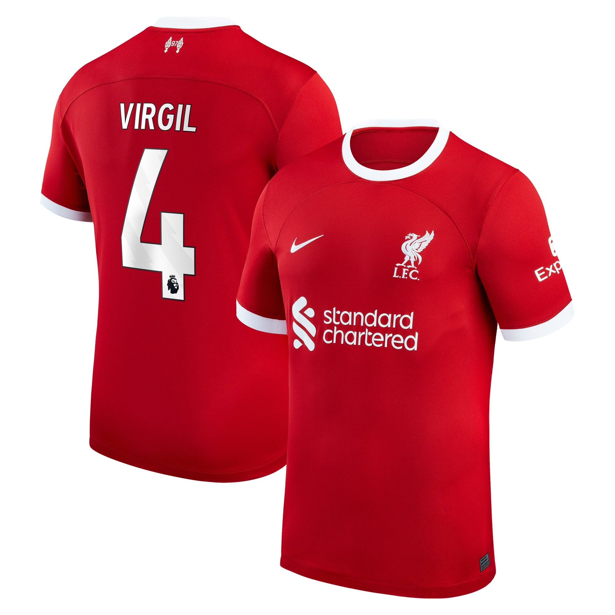 Virgil van Dijk Liverpool Nike 2023/24 Away Replica Player Jersey - White/Red