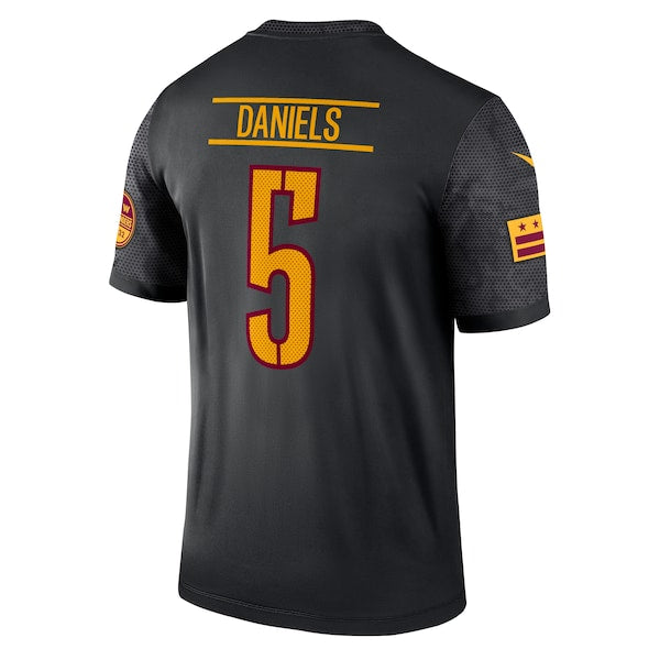 Jayden Daniels Washington Commanders Nike Alternate Legend Player Performance Top - Black/Burgundy