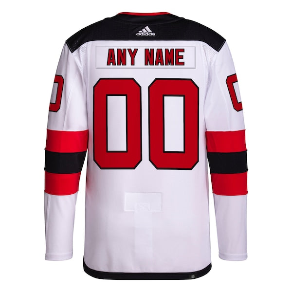 New Jersey Devils adidas  Away  Primegreen Authentic Custom Jersey - White