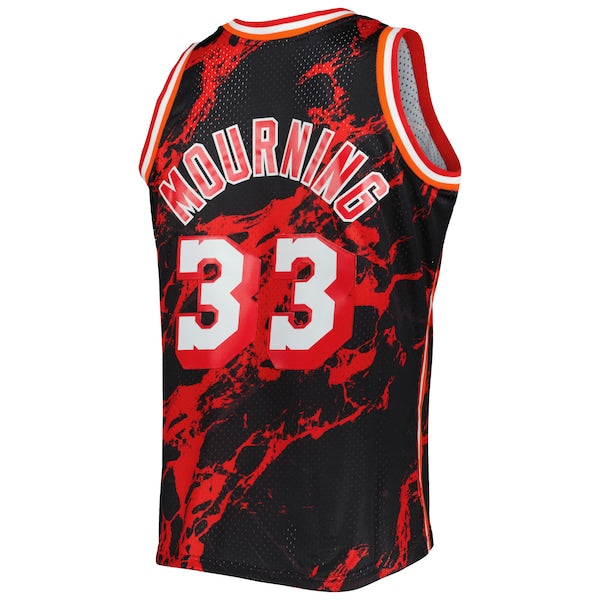 Alonzo Mourning Miami Heat 1996/97 Hardwood Classics Marble Swingman Jersey - Black