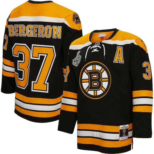 Patrice Bergeron Boston Bruins Big & Tall 2010 Alternate Captain Patch Blue Line Player Jersey - Black