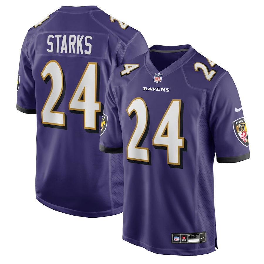 Malaki Starks Baltimore Ravens Nike 2025 NFL Draft First Round Pick No. 27 Game Jersey - Purple