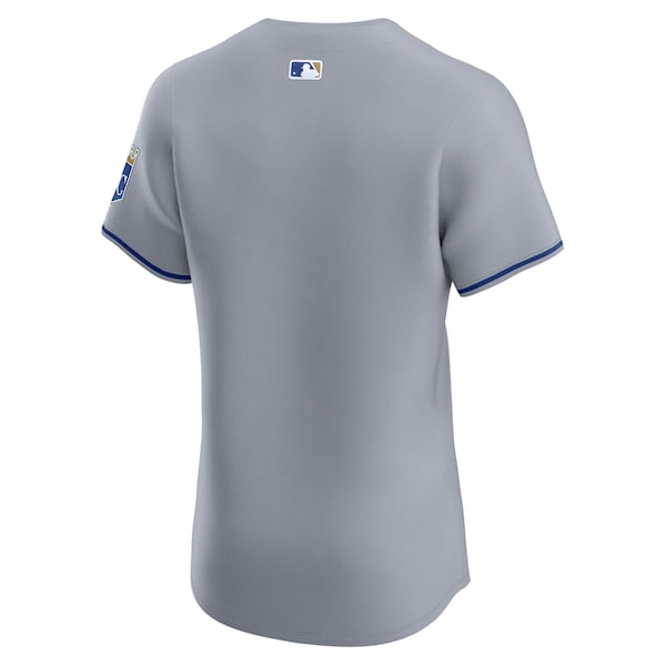 Kansas City Royals Nike Road Vapor Premier Elite Patch Jersey - Gray