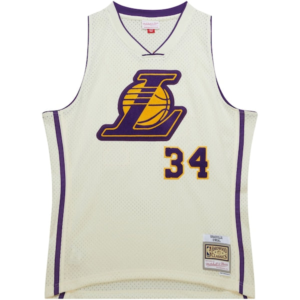 Shaquille O'Neal Los Angeles Lakers  Chainstitch Swingman Jersey - Cream