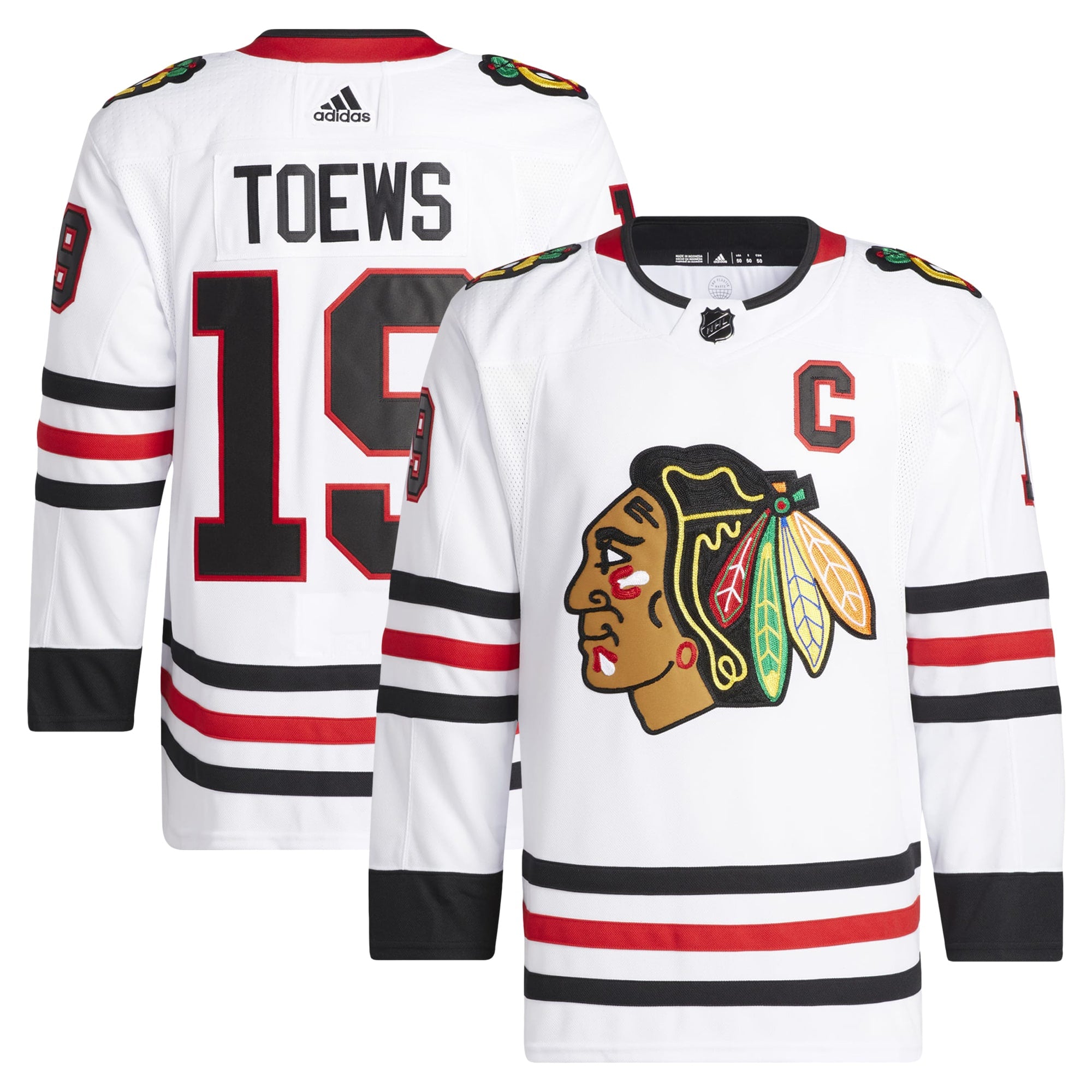 Jonathan Toews Chicago Blackhawks adidas  Primegreen Authentic Pro Player Jersey - Red/White
