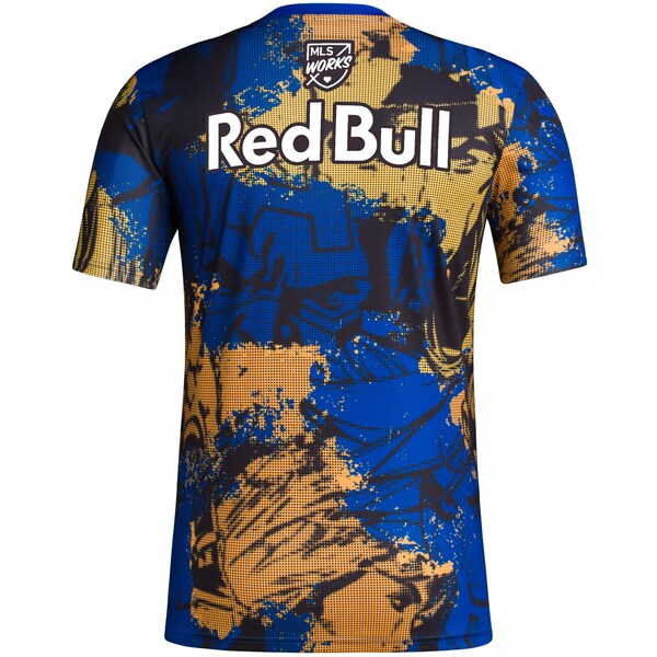 New York Red Bulls adidas 2024 MLS Works Kick Childhood Cancer x Marvel Pre-Match Top - Royal