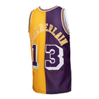 Wilt Chamberlain Los Angeles Lakers Hardwood Classics 1971/72 Split Swingman Jersey - Purple/Gold