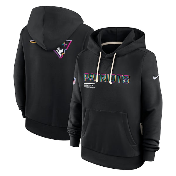 New England Patriots Nike Women's 2025 NFL Crucial Catch Sideline Standard Issue Dri-FIT Hoodie - Black