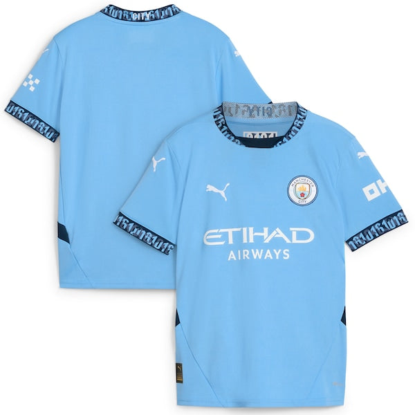 Manchester City Puma Youth 2024/25 Home Replica Jersey - Light Blue