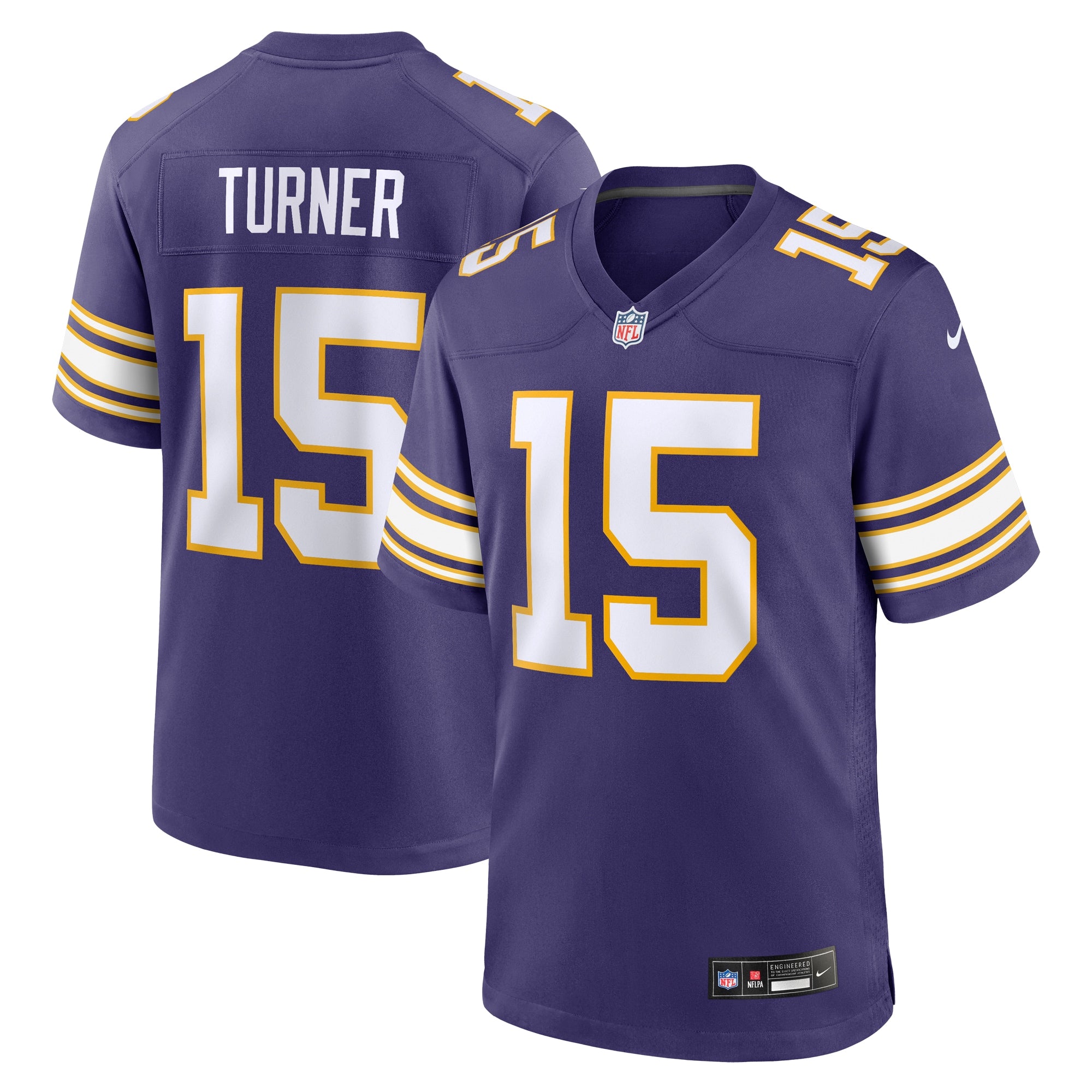 Dallas Turner Minnesota Vikings Nike Game Jersey -  White/Purple