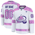 Colorado Avalanche  2024 Hockey Fights Cancer Custom Practice Jersey - White