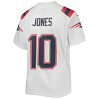 Mac Jones New England Patriots Nike Youth Game Jersey - White/Navy/Red