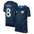 Enzo Fernández Chelsea Nike Youth 2023/24 Away Stadium Replica Player Jersey - Navy