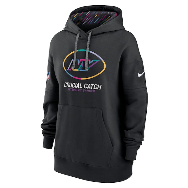 New York Jets Nike Women's 2024 NFL Crucial Catch Club Pullover Hoodie - Black