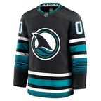 San Jose Sharks  Alternate Premium Custom Jersey - Black/Teal