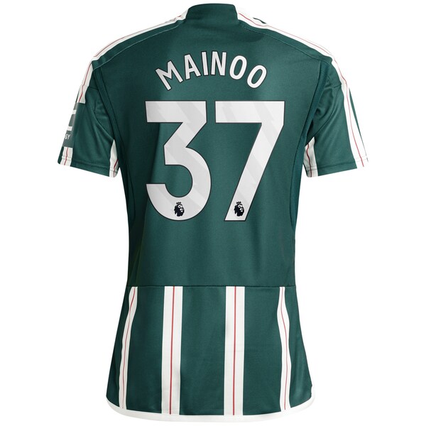 Kobbie Mainoo Manchester United adidas 2023/24 Away Replica Player Jersey - Green/Red