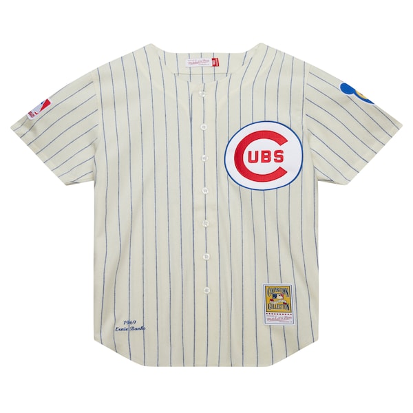 Ernie Banks Chicago Cubs Cooperstown Collection 1969 Authentic Jersey - Cream