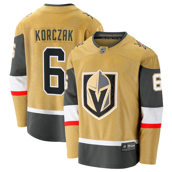 Kaedan Korczak Vegas Golden Knights  Home Breakaway Jersey - Gold