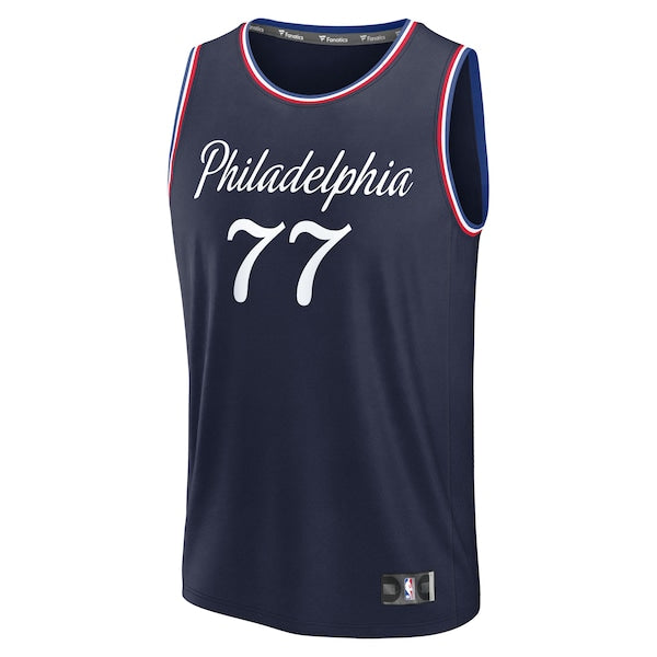 VJ Edgecombe Philadelphia 76ers  2025/26 City Edition Fast Break Jersey - Navy