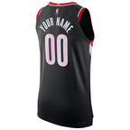 Portland Trail Blazers Nike 2021/22 Diamond Authentic Custom Jersey - Icon Edition - Black