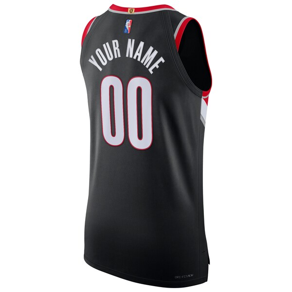 Portland Trail Blazers Nike 2021/22 Diamond Authentic Custom Jersey - Icon Edition - Black