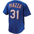 Mike Piazza New York Mets Cooperstown Collection Mesh Batting Practice Button-Up Jersey - Royal/Black/Orange