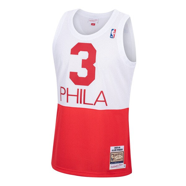 Allen Iverson Philadelphia 76ers 2003/04 Hardwood Classics Authentic Jersey - White/Black/Red