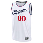 LA Clippers  Youth Fast Break Custom Replica Jersey - White  - Association Edition/Navy/Red