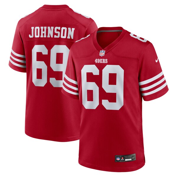 Zack Johnson San Francisco 49ers Nike Team Game Jersey -  Scarlet