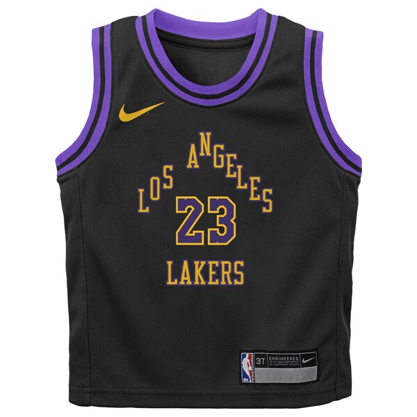 LeBron James Los Angeles Lakers Nike Preschool  2023/24 Swingman Replica Jersey - City Edition - Black
