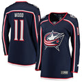 Miles Wood Columbus Blue Jackets  Women's Home Breakaway Jersey - Navy