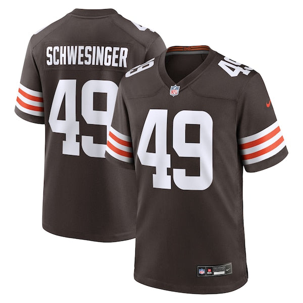 Carson Schwesinger Cleveland Browns Nike 2025 NFL Draft Game Jersey - Brown