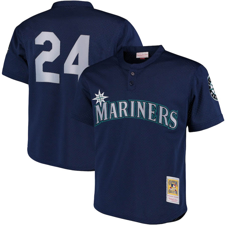 Ken Griffey Jr. Seattle Mariners Cooperstown Mesh Batting Practice Jersey - Royal/Navy