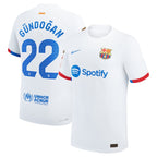 Ilkay Gündogan Barcelona Nike 2023/24 Away Match Authentic Player Jersey - White/Aqua/Royal