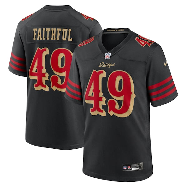 The Faithful San Francisco 49ers Nike 2025 Youth Rivalries Collection Game Jersey - Black
