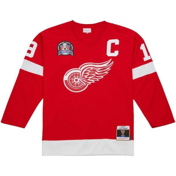 Steve Yzerman Detroit Red Wings Captain Patch 1996/97 Blue Line Player Jersey - Red
