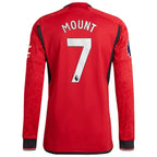 Mason Mount Manchester United adidas 2023/24 Home Authentic Long Sleeve Player Jersey - Red