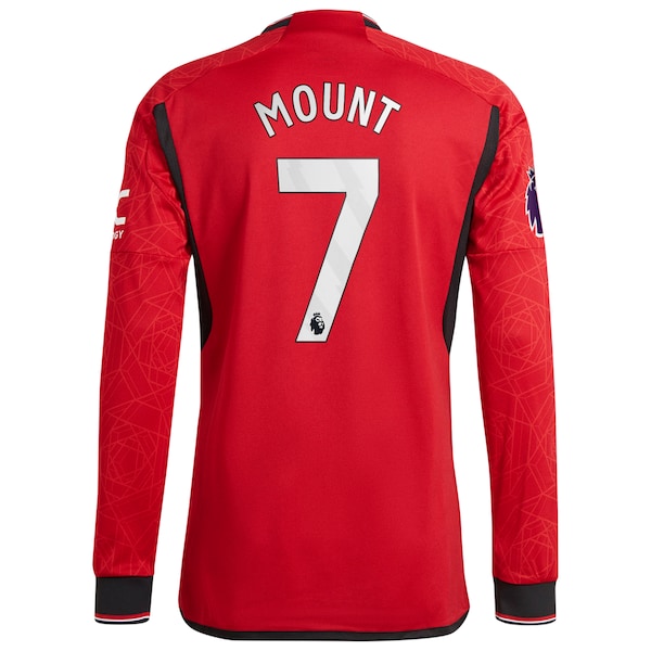 Mason Mount Manchester United adidas 2023/24 Home Authentic Long Sleeve Player Jersey - Red