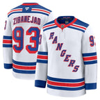 Mika Zibanejad New York Rangers  Away Premium Jersey - White/Navy/Blue