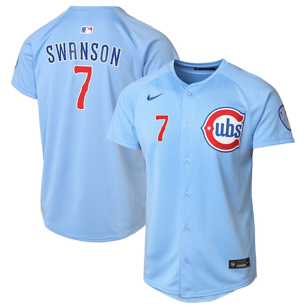 Dansby Swanson Chicago Cubs Nike Youth 2nd Alternate Limited Player Jersey - Baby Blue