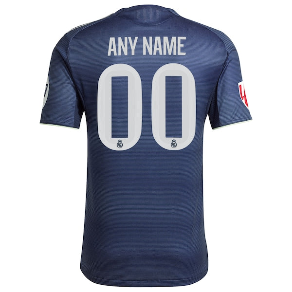 Los Merengues adidas 2025/26 Away Authentic Custom Jersey - Blue/White